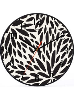 LOWHA Large Flower Decorative Wall Clock Battery Operated Black 30x30cm  - Image 1