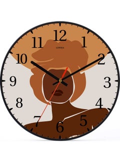 LOWHA Large Decorative Wall Clock Battery Operated Black 30x30cm  - Image 1