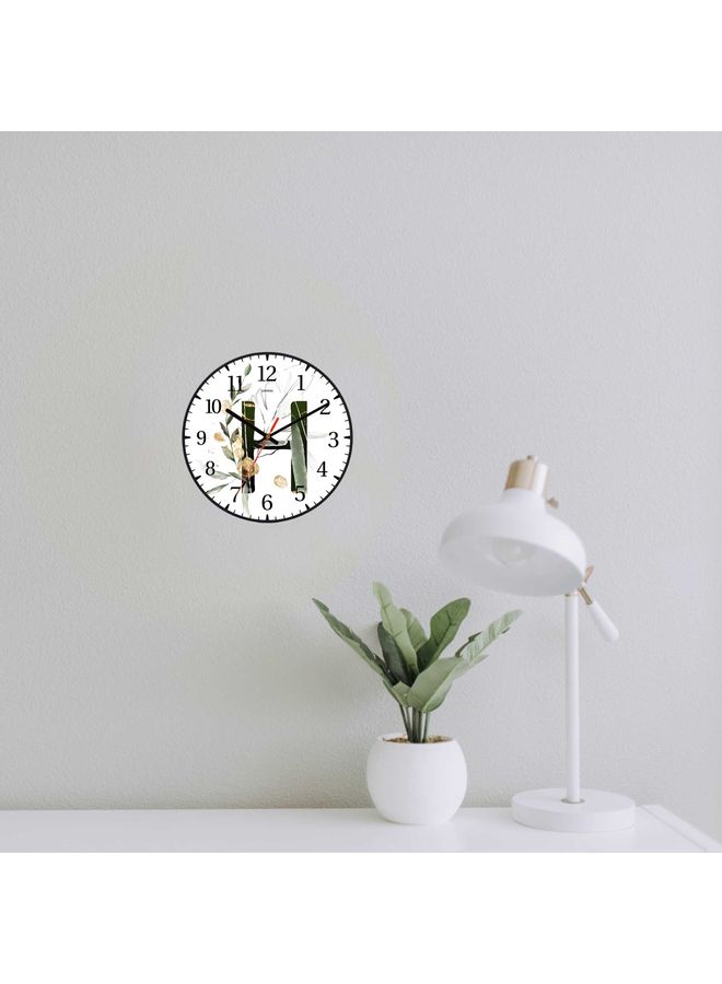 LOWHA - H Letter Wall Clock Black 30x30cm - Image 1