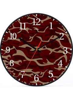 LOWHA Camouflage Decorative Battery Operated Wall Clock Black 30x30cm  - Image 1