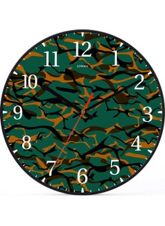 LOWHA Camouflage  Decorative Battery Operated Wall Clock Black 30x30cm  - Image 1