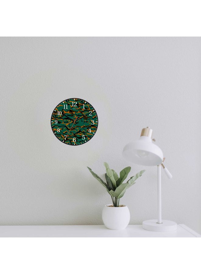 LOWHA - Camouflage  Decorative Battery Operated Wall Clock Black 30x30cm - Image 1