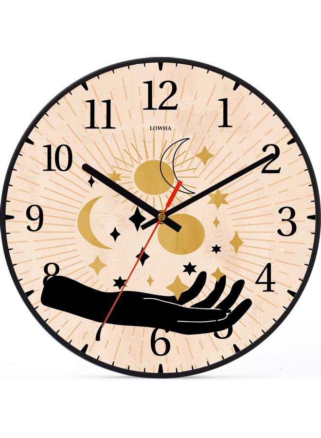LOWHA - All In My Hand Decorative Battery Operated Wall Clock Black 30x30cm - Image 1