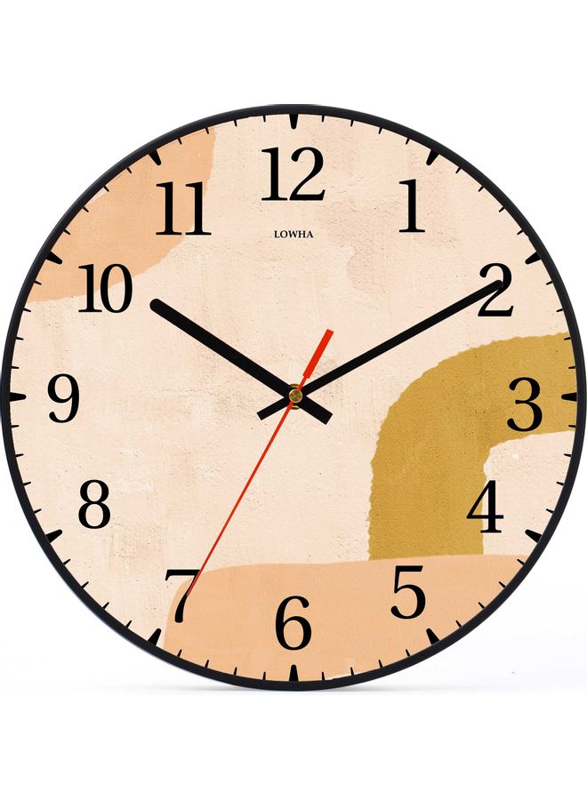 LOWHA - Abstract Poster Decorative Battery Operated Wall Clock Black 30x30cm - Image 1