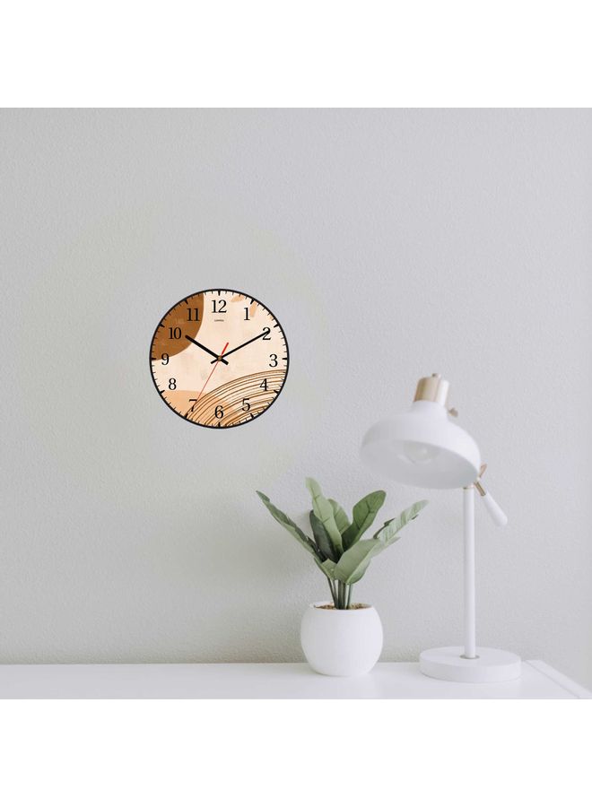 LOWHA - Abstract Lines Decorative Battery Operated Wall Clock Black 30x30cm - Image 1