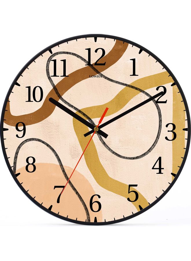 LOWHA - Abstract Mix Decorative Battery Operated Wall Clock Black - Image 1
