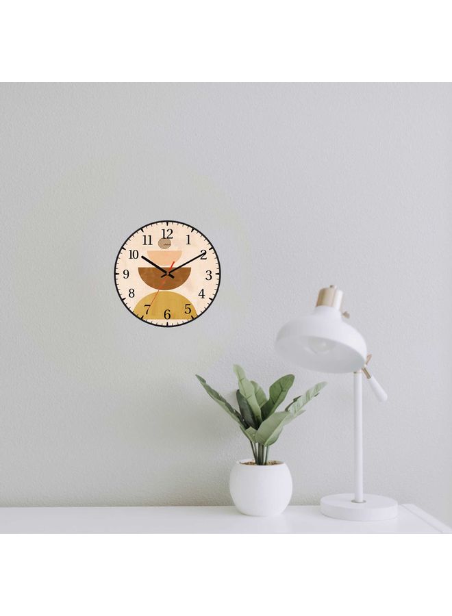 لوحة ساعة حائط للديكور بطبعة أربعة أشكال تجريدية وتعمل ببطارية أسود 30x30سم - Image 2