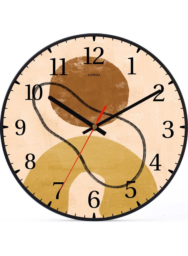 LOWHA - Abstract Line Decorative Battery Operated Wall Clock Black 30x30cm - Image 1