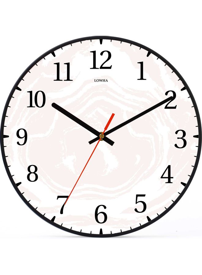 LOWHA Very Light Decorative Wall Clock Battery Operated Black 30x30cm  - Image 1
