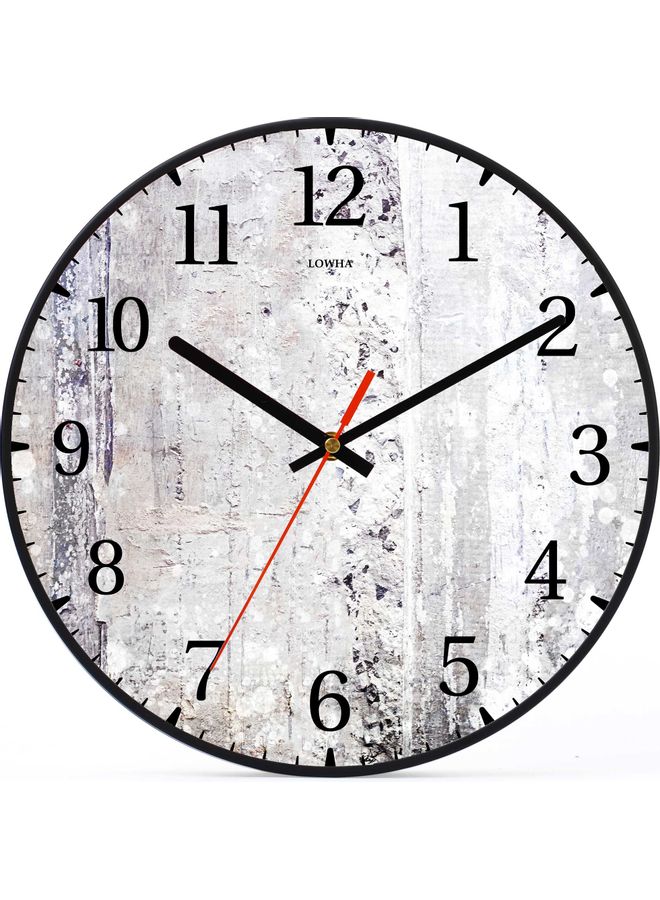 LOWHA Old Paper Decorative Wall Clock Battery Operated Black 30x30cm  - Image 1