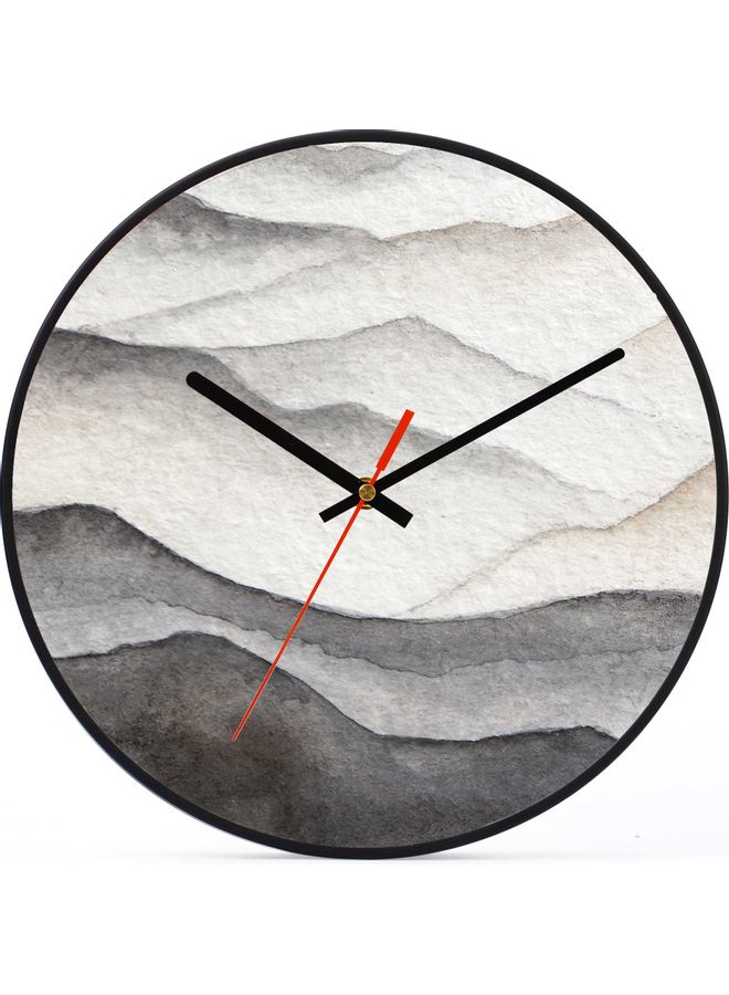 LOWHA - Waved Decorative Wall Clock Black 30x30cm - Image 1