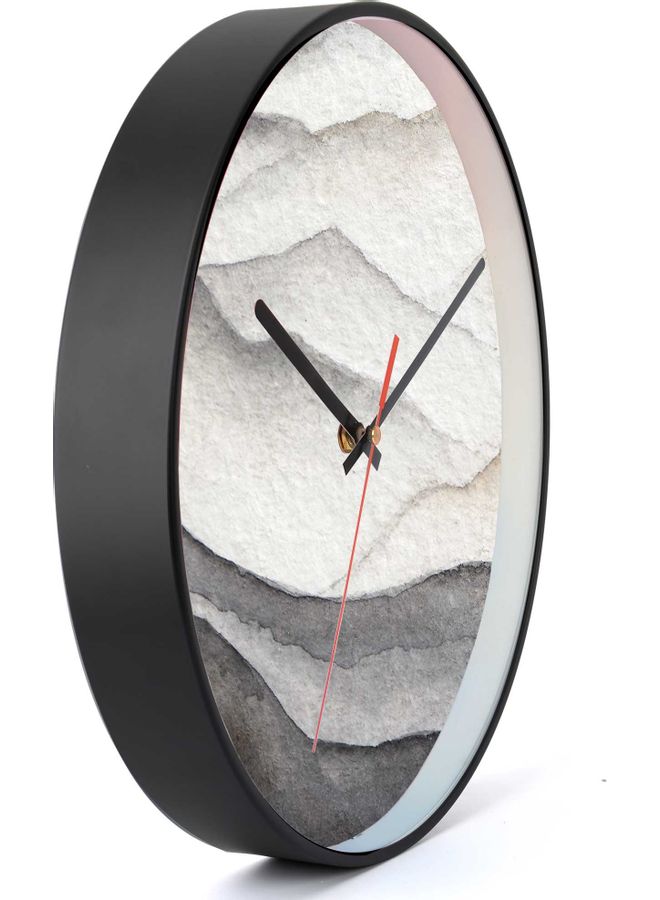 LOWHA - Waved Decorative Wall Clock Black 30x30cm - Image 1