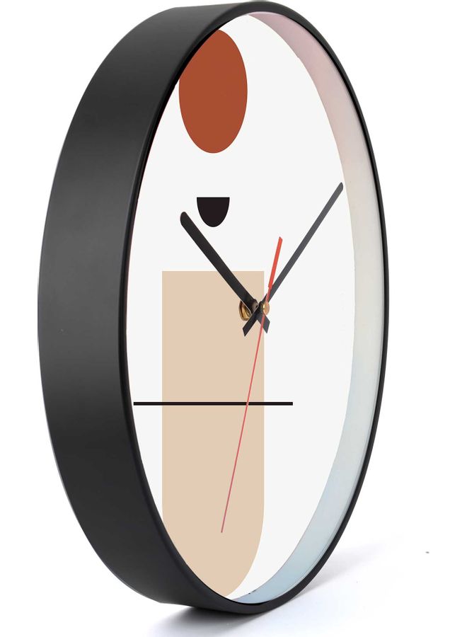 LOWHA Abstract Circle Decorative Wall Clock Black 30x30cm  - Image 2