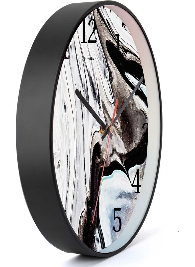 LOWHA Water Ink Decorative Wall Clock Black 30x30cm - Image 2