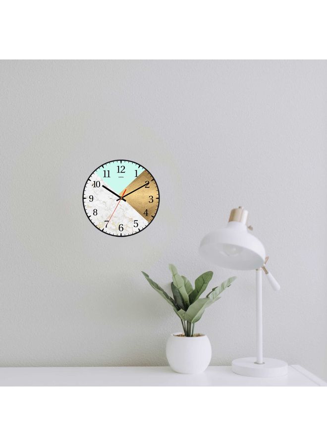 LOWHA - Marble Decorative Wall Clock Battery Operated Black 30x30cm - Image 1