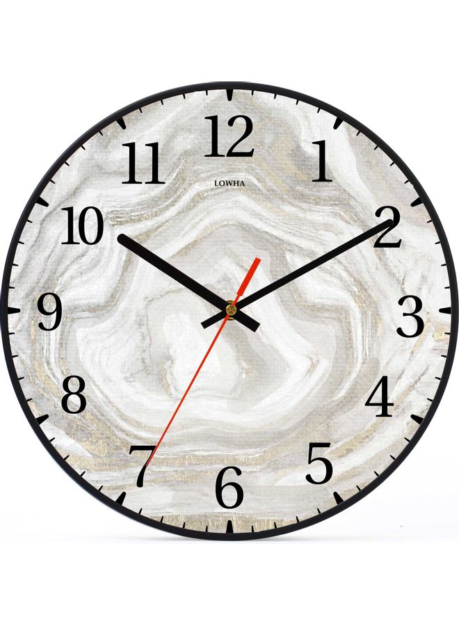 LOWHA - Light Decorative Wall Clock Battery Operated Black 30x30cm - Image 1