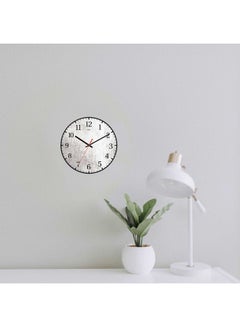 LOWHA Leather Dot Decorative Wall Clock Battery Operated Black 30x30cm  - Image 2