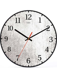 LOWHA Leather Dot Decorative Wall Clock Battery Operated Black 30x30cm  - Image 1
