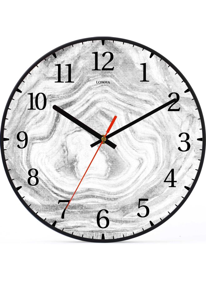 LOWHA Decorative Marble Wall Clock Black 30x30cm  - Image 1