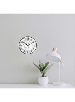 لوحة ساعة حائط للديكور بطبعة رخامة أسود 30x30سم  - Image 2