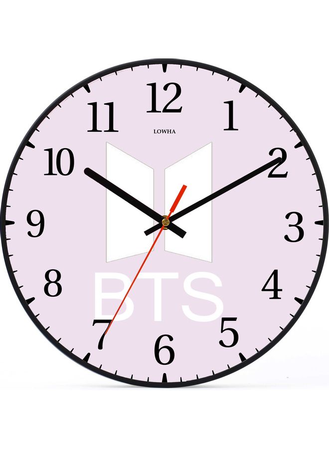 LOWHA - Bts Light Decorative Battery Operated Wall Clock Black 30x30cm - Image 1