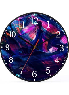 لوحة ساعة حائط للديكور بطبعة طلاء وتعمل ببطارية أسود 30x30سم  - Image 1