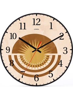 LOWHA Abstract Sun Shine Decorative Battery Operated Wall Clock Black 30x30cm  - Image 1