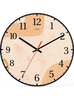 LOWHA Abstract Light Orange Decorative Battery Operated Wall Clock Black 30x30cm  - Image 1