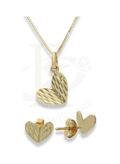 Gold Heart Pendant Set