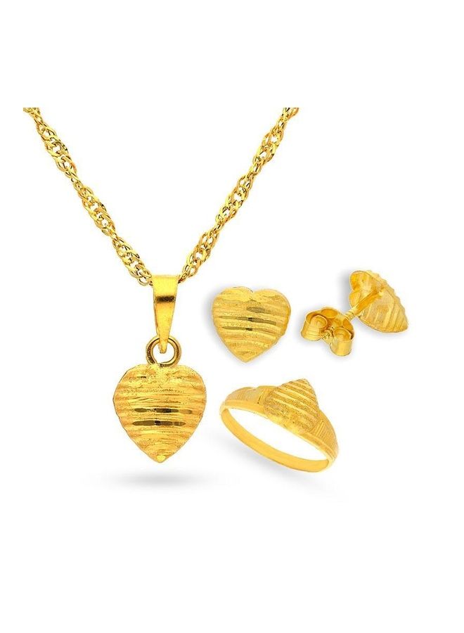 FK Jewellers Gold Heart Pendant Set  - Image 1