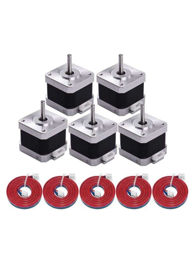 5-Piece 3D Printer Stepper Motor Set With Wire Silver - v1606670644/N30741482A_1