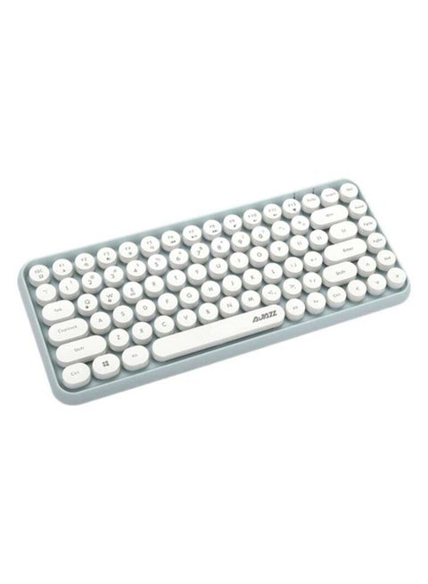 Wireless Bluetooth keyboard, Cute Mini 84-key Compact Keyboard, 2.4GHz wireless connect, Typewriter ABS Retro Round Key Caps, Matte Panel, Ergonomic Design for PC Computer Laptops Green