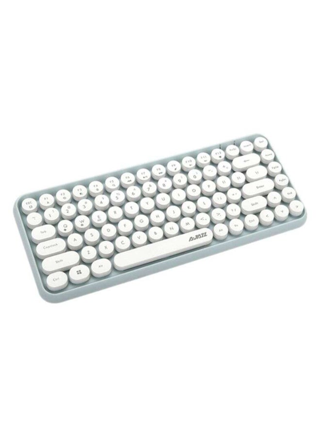 Ajazz - Wireless Bluetooth keyboard, Cute Mini 84-key Compact Keyboard, 2.4GHz wireless connect, Typewriter ABS Retro Round Key Caps, Matte Panel, Ergonomic Design for PC Computer Laptops Green - Image 1