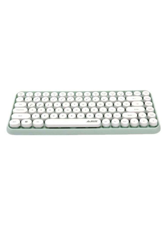 Ajazz - Wireless Bluetooth keyboard, Cute Mini 84-key Compact Keyboard, 2.4GHz wireless connect, Typewriter ABS Retro Round Key Caps, Matte Panel, Ergonomic Design for PC Computer Laptops Green - Image 1