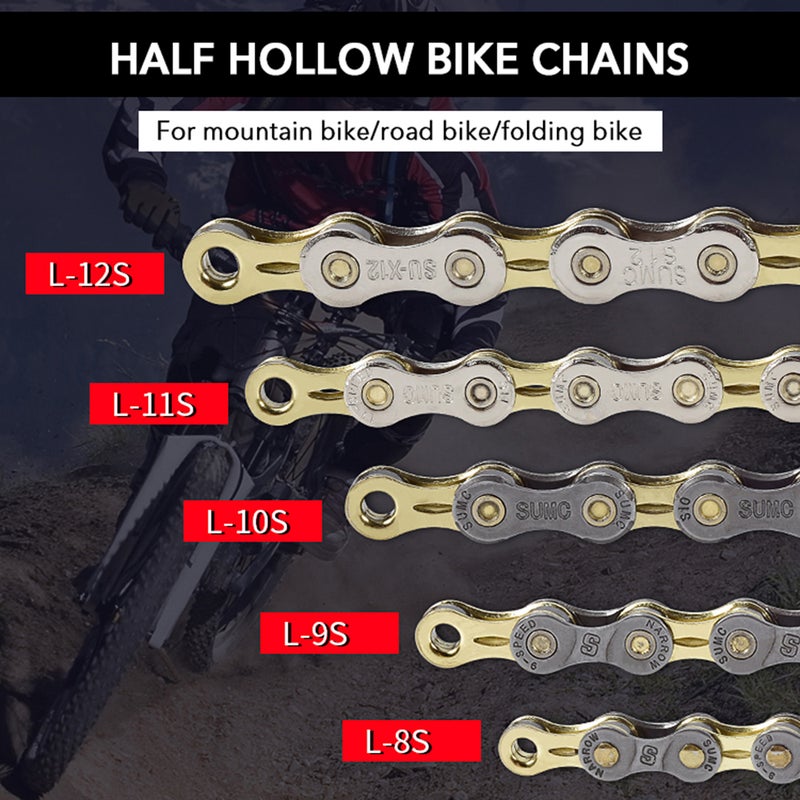 EHOME - 8/9/10/11/12 Speed Bicycle Lightweight Chain 116 Links 25cm - Image 1