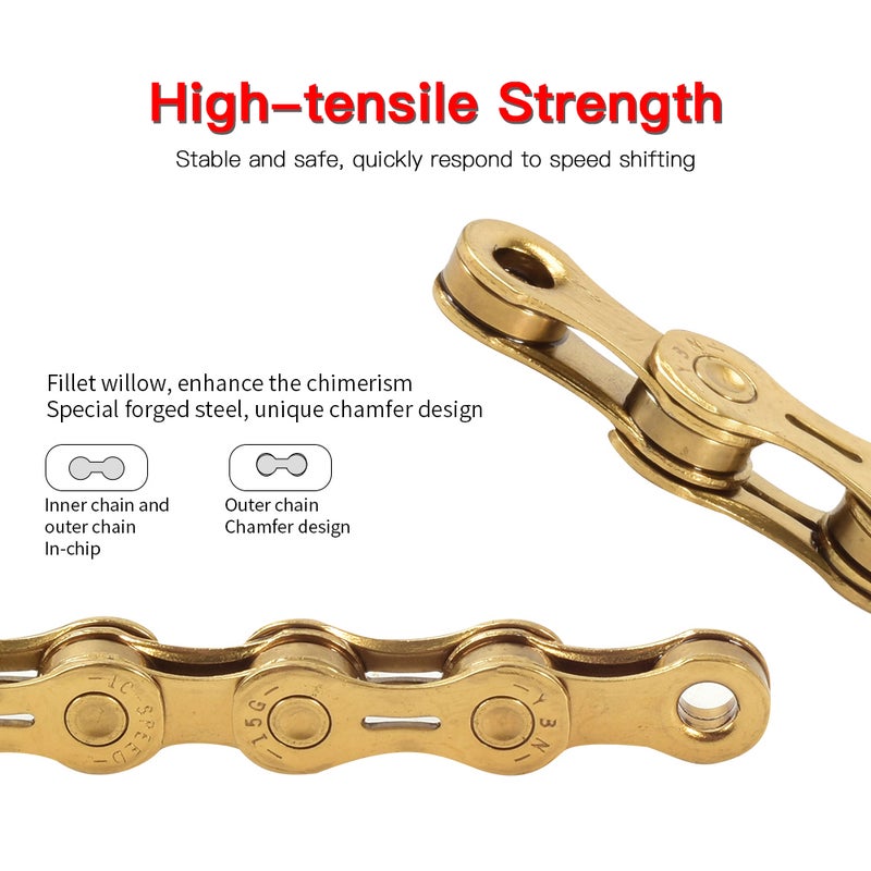 EHOME - 10 / 11 Speed Bicycle Hollow Chain 116 Links 21cm - Image 1