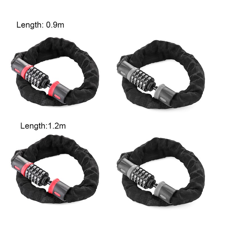 EHOME Anti-Theft 5-Digit Resettable Combination Bicycle Cable Chain Lock 20cm  - Image 2