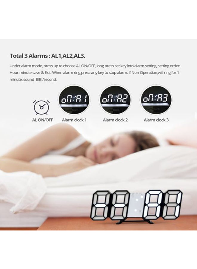 بيوينتي ساعة منبه رقمية بضوء LED أسود 9.2x24x2سم - Image 3