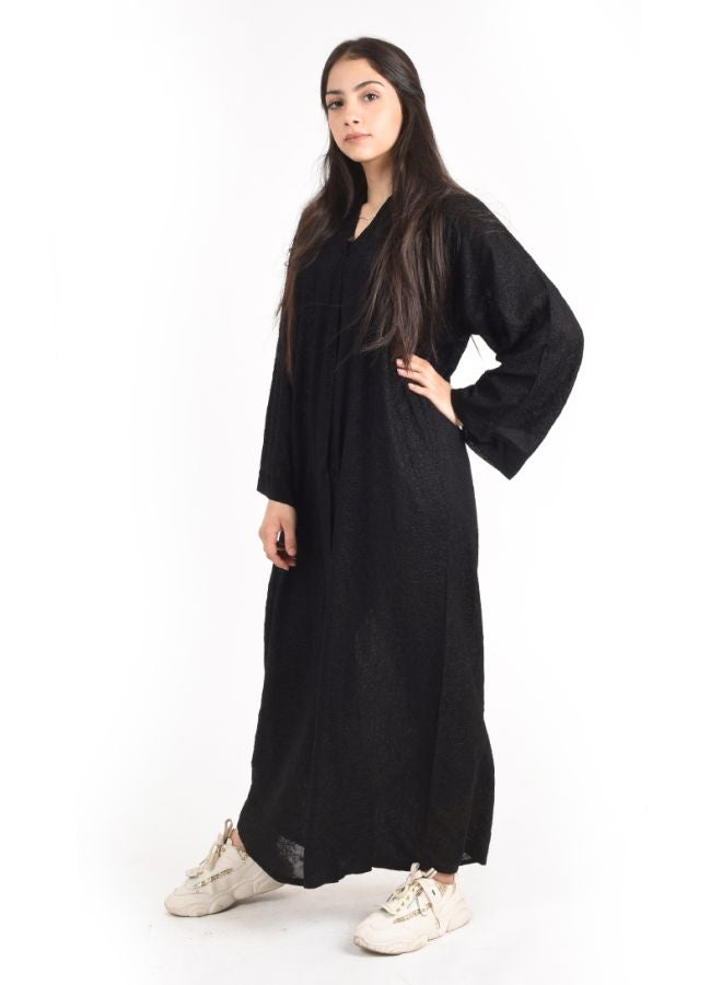 عباية مطرزة أسود - Image 4