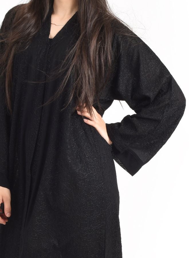 عباية مطرزة أسود - Image 3