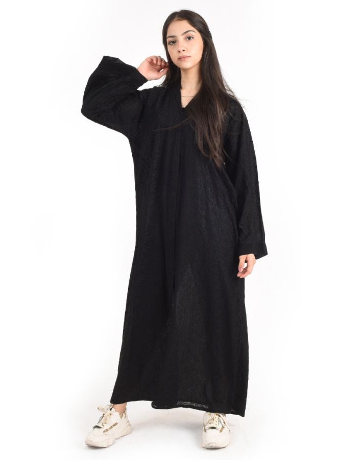 عباية مطرزة أسود - Image 5
