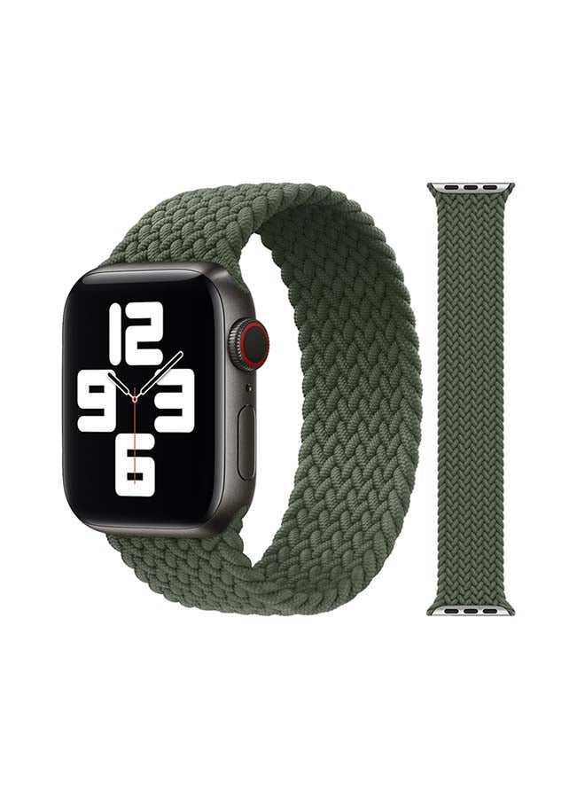 Foxcon - Replacement Nylon Braided Apple Watch Band for 45/44/42 mm Medium Green - Image 1