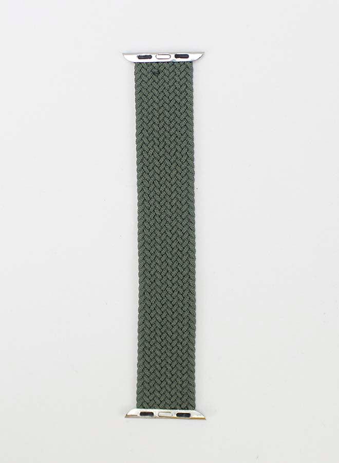 Foxcon - Replacement Nylon Braided Apple Watch Band for 45/44/42 mm Medium Green - Image 1