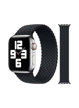 Replacement Nylon Braided Apple Watch Band for 45/44/42 mm Large Black - v1606717631/N42643278A_1