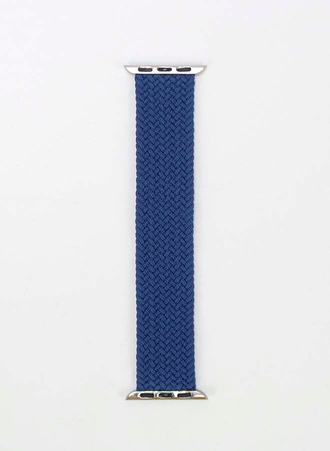 Foxcon - Replacement Nylon Braided Apple Watch Band for 45/44/42 mm Large Blue - Image 1