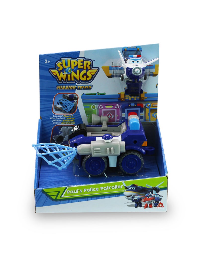سوبر وينجز Super Wings الموسم الثالث - انقل سيارة بوت بول بوليس روفر متعدد الألوان 11.5سم - Image 1