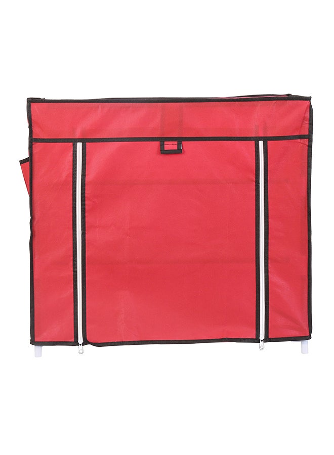 LAWAZIM 3-Layer Nonwoven Shoe Rack With Fabric Cover Red 26cm - Image 2