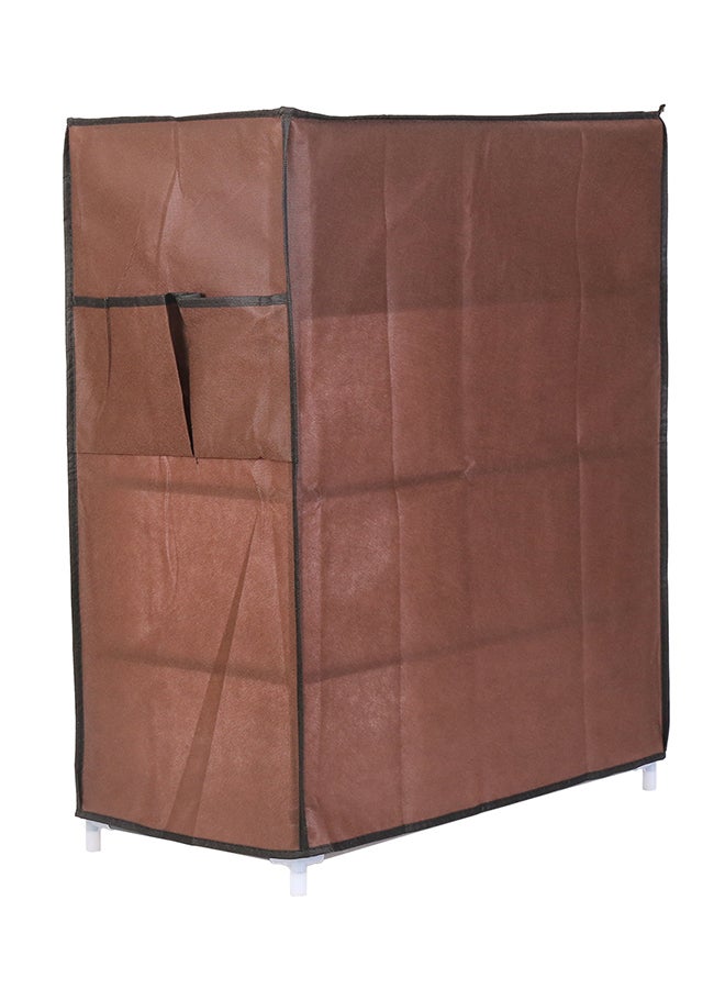 LAWAZIM 4-Layer Nonwoven Shoe Rack With Fabric Cover Brown 28cm - Image 4