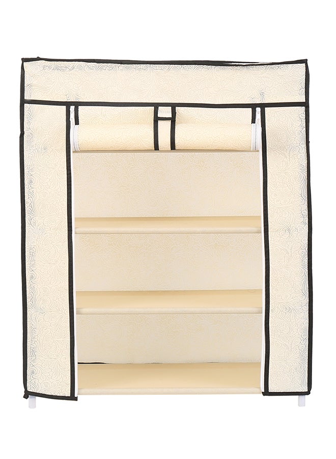 LAWAZIM 4-Layer Nonwoven Shoe Rack With Fabric Cover Beige 28cm - Image 1