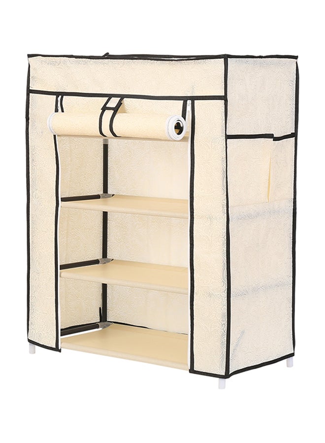 LAWAZIM 4-Layer Nonwoven Shoe Rack With Fabric Cover Beige 28cm - Image 3